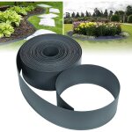 Bordure de pelouse en plastique - anthracite - 60 m - rouleau de bordures de parterre pour chemins, fronti�res ...
