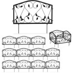 Relaxdays - bordure potager, 12 �l�ments, cl�ture jardin, fer, antique, design feuilles, h x l : 33 x ...