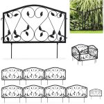 Relaxdays - bordure potager, 8 lments, clture jardin, fer, antique, design feuilles, h x l : 33 x ...