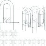 Bordure potager, clture jardin 15 lments, en mtal,  planter dans le sol, h x l : 62 x 732 cm, vert ...