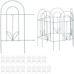 Relaxdays - bordure potager, clture jardin 20 lments, en mtal,  planter dans le sol, h x l : 62 ...