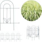 Bordure potager, clture jardin 5 lments, en mtal,  planter dans le sol, h x l : 62 x 244 cm, vert ...