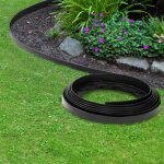 Bordurette de jardin flexible + 30 piquets idmarket 10 m - hauteur 5 cm - noire