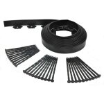 Bordurette de jardin flexible 10m - hauteur 5 cm + 30 piquets noir - bordure de gazon pelouse - utilisation ...