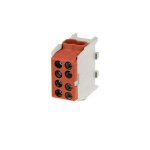 Bornier marron enclipsable sur rail din pour c�ble phase