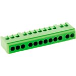 Bornier de terre 12 modules - vert zenitech