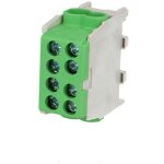 Bornier vert enclipsable sur rail din pour c�ble terre