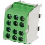 Bornier vert enclipsable sur rail din pour c�ble terre