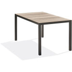 Dcb garden - boston - table de jardin en alu plateau en polywood imitation bois