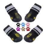 Bottes chien, 4 pcs chien chaussure avec rsistant  l'usure, anti - slip intrieur robuste, et bande ...