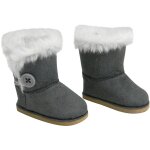 Bottes pour poupes sophia's par teamson kids 18 pouces en simili daim gris, chaussures de poupe bb ...