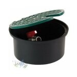 Bouche d'arrosage ronde plastique 20 cm avec robinet 3 / 4''' couvercle 20 cm. hauteur 11, 5 cm socle ...