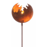 Bouchon d�coratif boule de feu en design rouille - env. � 15 cm x 98 cm - photophore sur tige