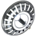 Bouchon evier cuisine inox - filtre evier cuisine universel (dia: 80mm), bonde evier avec 18 fentes, ...