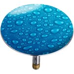 Wenko - bouchon d'vier pluggy xxl, bonde de lavabo, waterdrop, laiton,  7, 5 x 6 cm, bleu