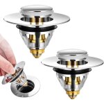 Denuotop - bouchon lavabo universel bonde de lavabo acier inoxydable popup avec 2 joints pour 34 et 38 ... Denuotop - bouchon lavabo universel bonde de lavabo acier inoxydable popup avec 2 joints pour 34 et 38 ...