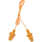 Bouchons d'oreilles de natation anti - bruit en silicone souple �tanche avec cordon (orange)