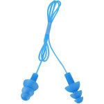 Bouchons d'oreille souples en silicone �tanche avec cordon anti - bruit pour natation (bleu)