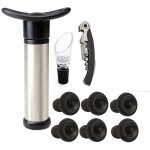 Bouchon de vin avec accessoires de tige de pompe � vide, bouchon de bouteille en acier inoxydable, vin ...