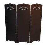 Paravent � trois volets noir anthracite h. 115 cm ? isolation thermique ? largeur de chaque volet 30 ...