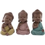 Bouddha enfant assis en r�sine (lot de 3)