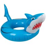 Boue gonflable ronde xxl pour piscine & plage ultra confort, flotteur deluxe - requin 115cm