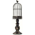 Bougeoir en forme de cage � oiseaux, en m�tal sculpt� vintage avec dessus de cage � oiseaux, d�coration ...