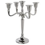 Chandelier en métal 5 têtes 'aristo' 27cm argent Chandelier en métal 5 têtes 'aristo' 27cm argent