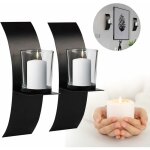 Bougeoir mural en m�tal, lampe murale, bougeoir, mur, bougie, bougeoir, support, noir, 1 paire de