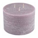 Bougie d�co 3 m�ches 'rustique' 12cm taupe