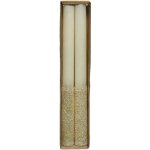 Bougies dorées à paillettes h 25 cm Bougies dorées à paillettes h 25 cm