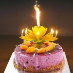 Bougie - fleur d'anniversaire