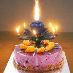 Bougie - fleur d'anniversaire