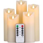 Bougies led, lot de 5 bougies d�coratives (14 cm, 15 cm, 16 cm, 18 cm, 20 cm), bougies sans flamme avec ...