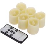 Bougie led base (paquet de 6 non avec abat - jour givré) rechargeable avec fonction minuterie, télécommande ... Bougie led base (paquet de 6 non avec abat - jour givré) rechargeable avec fonction minuterie, télécommande ...