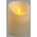 Bougie led en cire vritable ivoire flamme vacillante  piles h10cm timer blanc chaud lotti
