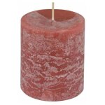 Bougie pilier dco 'rustique' 7cm rose