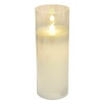 Paris prix - bougie ronde led 'verrine' 20cm blanc