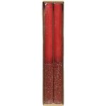 Bougies rouges  paillettes h 25 cm