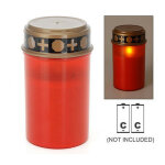 Edm - bougie de veill�e avec lumi�re led. 2xlr14 (piles non incluses) lumi�re blanche chaude