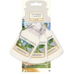 Bougie yankee candle en pot pour voiture, parfum d'ambiance clean cotton, 3 x 15 g.