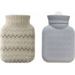 Bouillotte, bouteille eau chaude avec housse, avec amovible et lavable housse tricote bouteille d'eau ...