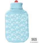 Edm - bouillotte � eau chaude bleue flocons blancs 2 l