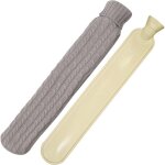 Bouillotte eau chaude longue avec housses, 2l grande bouillotte, caoutchouc pur naturel, pour r�chauffer ...