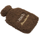 Sud trading - bouillotte marron avec enveloppe en fourrure