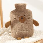 Bouillotte peluche, bouillotte eau chaude 2l, bouillotte avec housse, pour soulager la douleur de l'arthrite, ...