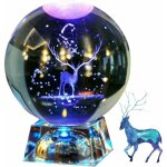 Boule de cristal avec support lampe 3d en forme, boule de dcoration grave au laser, boule en verre ...