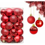 Boules de nol rouge, 34 pices noel decoration sapin boules ornements rouge dcoratifs pendentifs, objets ...