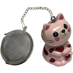 Boule � th� breloque chaton rose