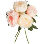 Bouquet artificiel 4 pivoines roses h 30 cm - atmosphera